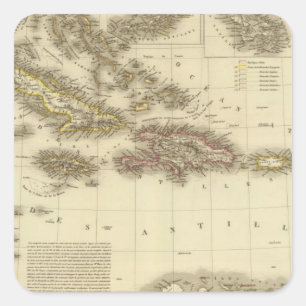 Caribische eilanden en West-Indië Vierkante Sticker