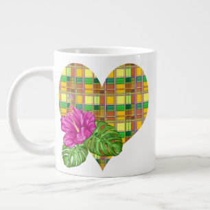 Caribische Kleurrijke Stof Madras Tartan Extra Grote Beker