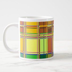Caribische Kleurrijke Stof Madras Tartan Extra Grote Beker