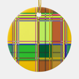 Caribische Kleurrijke Stof Madras Tartan Keramisch Ornament