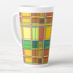 Caribische Kleurrijke Stof Madras Tartan Latte Mok