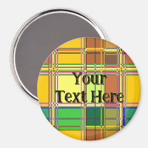 Caribische Kleurrijke Stof Madras Tartan Magneet