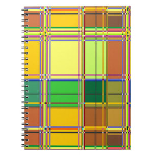 Caribische Kleurrijke Stof Madras Tartan Notitieboek