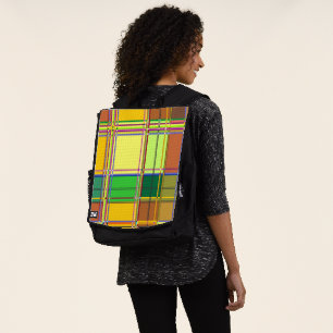 Caribische Kleurrijke Stof Madras Tartan Rugtassen