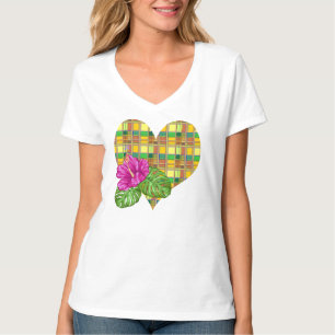 Caribische Kleurrijke Stof Madras Tartan T-shirt