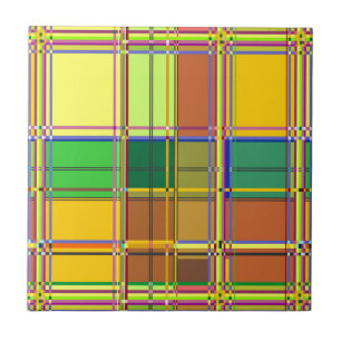Caribische Kleurrijke Stof Madras Tartan Tegeltje