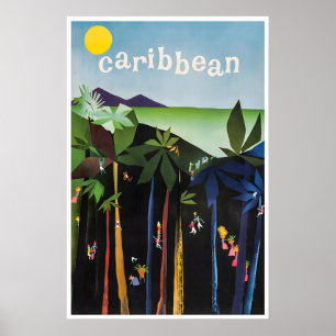 Caribische Kunst Reisposter Thuis Dansende Muur Poster