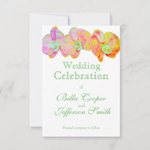 Caribische orchideeën, tropische waterverf bloemen save the date