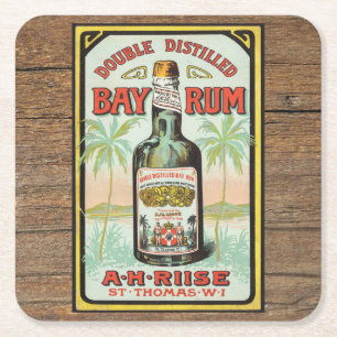 Caribische rum eind jaren 1800 Vierkante Kartonnen Onderzetter