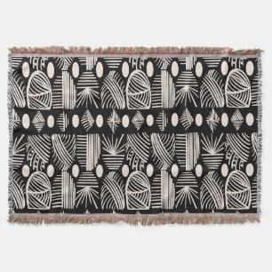 Caribische Tribal Mudcloth: Zwart, Wit, Deken