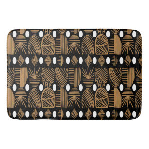 Caribische Tribal Mudcloth: Zwart, Wit, Goud Badmat