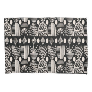 Caribische Tribal Mudcloth: Zwart, Wit, Kussensloop