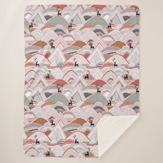 caribou - bergen in wenen sherpa deken (Voorkant)