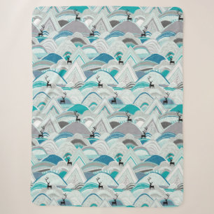 caribou bergt blauw sherpa deken