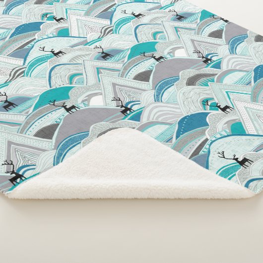 caribou bergt blauw sherpa deken (3/4)