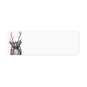 Caribou Christmas Return-adreslabel Etiket
