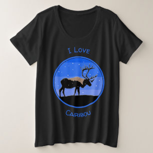 Caribou en hiver - Art original de la faune