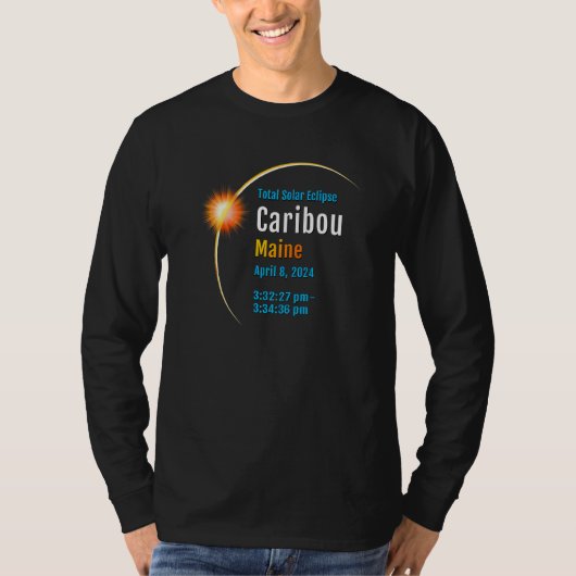 Caribou Maine ME Total Solar Eclipse 2024 1 T-shirt (Voorkant)