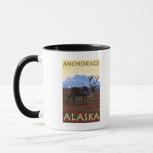 Caribou Scene - Anchorage, Alaska Mok (Links)