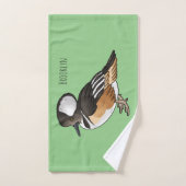 Caricature à capuchon d'oiseau marchand (Serviette à main)