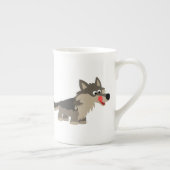Caricature adorable Wolf Bone China Mug (Droite)