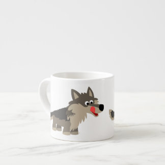 Caricature adorable Wolf Espresso Mug