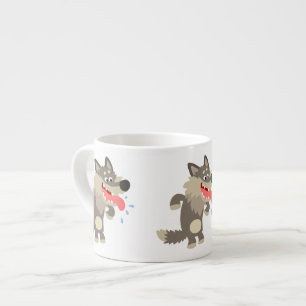 Caricature adorable Wolf Espresso Mug