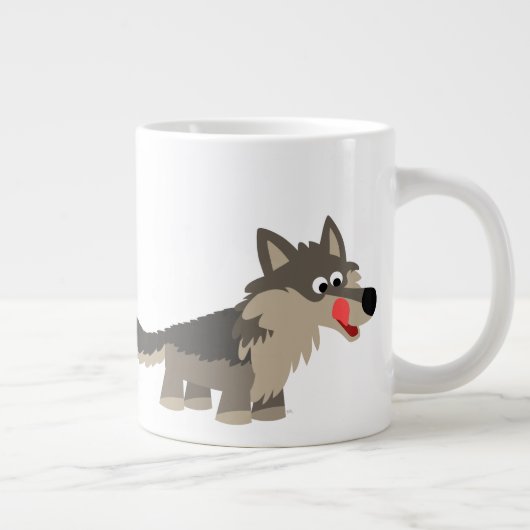 Caricature adorable Wolf Jumbo Mug (Droite)