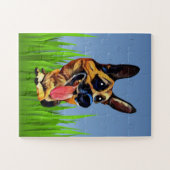 Caricature allemand berger enfants Puzzle (Horizontal)