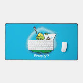 Caricature amusante de grenouille verte (Clavier et souris)