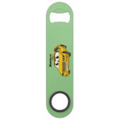 Caricature amusante de taxi jaune mignon (Devant)