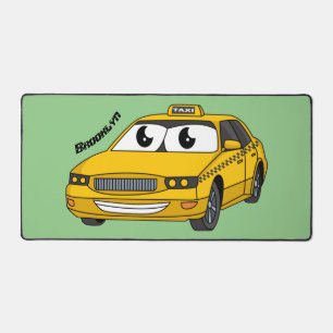 Caricature amusante de taxi jaune mignon