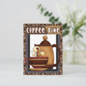 Caricature amusante du café Time carte postale (Debout devant)