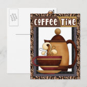 Caricature amusante du café Time carte postale (Devant / Derrière)