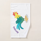 Caricature amusante du coq à rames (Serviette à main)