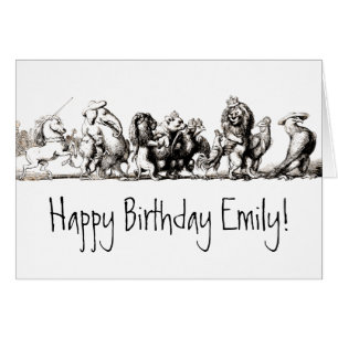 Caricature animale Unicorne Elephant Lion Zoo