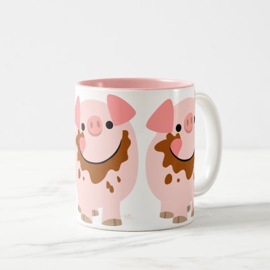 Caricature au chocolat mignon Cochon Mug (Devant droit)