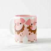 Caricature au chocolat mignon Cochon Mug (Devant gauche)