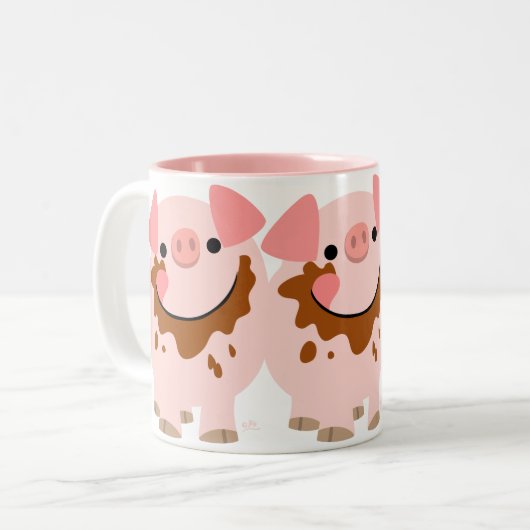 Caricature au chocolat mignon Cochon Mug (Devant gauche)