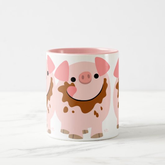 Caricature au chocolat mignon Cochon Mug (Centre)
