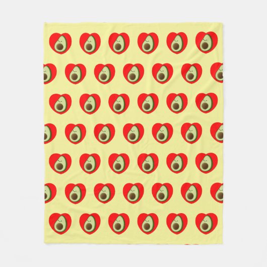 Caricature Avocado Cute Dans Couverture Bébé Coeur (Devant)