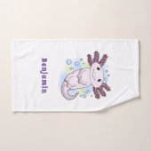 Caricature axolotl rose adorable (Serviette à main)
