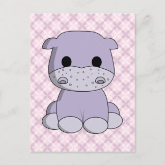 Caricature bébé hippo enfant carte postale