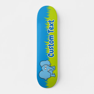 Caricature bleu éléphant skateboard deck