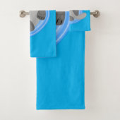 Caricature bleu loutre de mer joyeux (En situation)