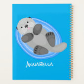 Caricature bleu loutre de mer joyeux (Dos)