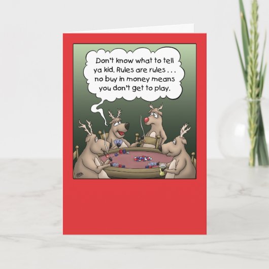 Caricature Carte de Noël : Jeux de rennes (Devant)