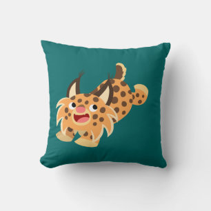 Caricature chatoyante Bobcat Coussin