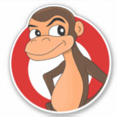 Caricature Chimp Sticker en vinyle taillé sur mesu (Devant)