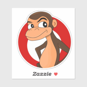 Caricature Chimp Sticker en vinyle taillé sur mesu